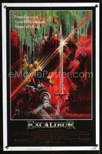 h197 EXCALIBUR one-sheet movie poster R80s John Boorman, Bob Peak artwork!