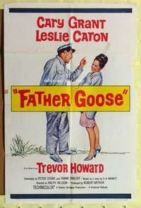 h206 FATHER GOOSE one-sheet movie poster '65 Cary Grant, Leslie Caron