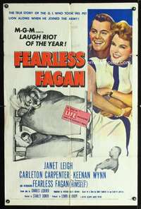 h208 FEARLESS FAGAN one-sheet movie poster '52 Janet Leigh, Carpenter
