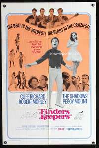 h211 FINDERS KEEPERS one-sheet movie poster '67 English rock & roll!