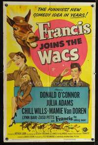 h225 FRANCIS JOINS THE WACS one-sheet movie poster '54 Donald O'Connor
