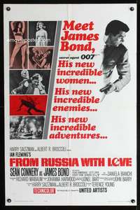 h228 FROM RUSSIA WITH LOVE style A 1sh '64 Sean Connery is Ian Fleming's James Bond 007!