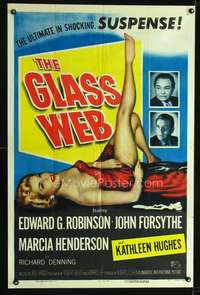 h240 GLASS WEB one-sheet movie poster '53 sexy half clad Kathleen Hughes!