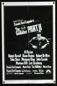 h243 GODFATHER PART II one-sheet movie poster '74 De Niro, Coppola, Pacino