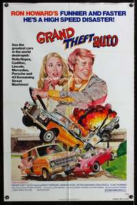 h249 GRAND THEFT AUTO one-sheet movie poster '77 Ron Howard, Roger Corman