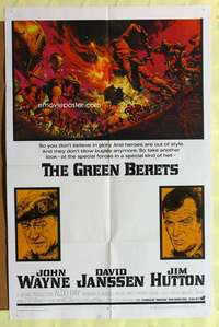 h254 GREEN BERETS one-sheet movie poster '68 John Wayne, David Janssen
