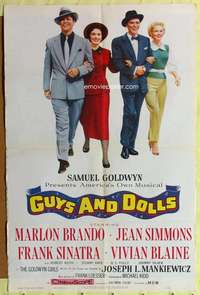 h255 GUYS & DOLLS one-sheet movie poster '55 Brando, Simmons. Sinatra