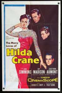 h271 HILDA CRANE one-sheet movie poster '56 Jean Simmons, Guy Madison