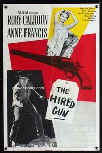 h272 HIRED GUN one-sheet movie poster '57 Rory Calhoun, sexy Anne Francis