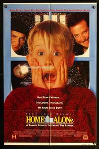 h274 HOME ALONE one-sheet movie poster '90 Macaulay Culkin, Stern, Pesci