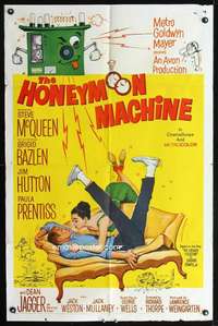h276 HONEYMOON MACHINE one-sheet movie poster '61 young Steve McQueen!