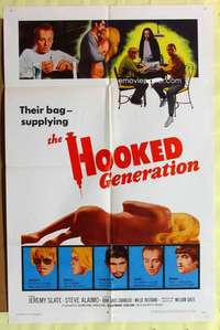 h278 HOOKED GENERATION one-sheet movie poster '68 wild drug image!