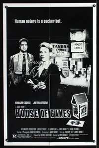 h281 HOUSE OF GAMES one-sheet movie poster '87 David Mamet, Lindsay Crouse