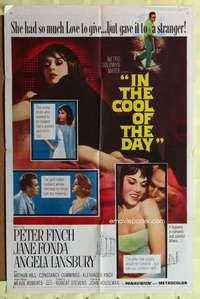 h289 IN THE COOL OF THE DAY one-sheet movie poster '63 Jane Fonda, Finch