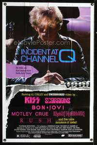 h290 INCIDENT AT CHANNEL Q one-sheet movie poster '86 heavy metal videos!