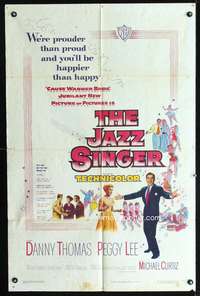 h297 JAZZ SINGER one-sheet movie poster '53 Danny Thomas, Peggy Lee