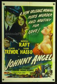 h299 JOHNNY ANGEL one-sheet movie poster '45 George Raft, Claire Trevor