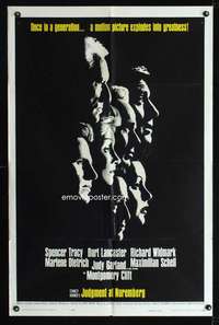 h301 JUDGMENT AT NUREMBERG one-sheet movie poster '61 Spencer Tracy, Kramer