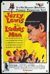 h309 LADIES' MAN one-sheet movie poster '61 Jerry Lewis screwball comedy!