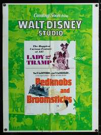 h310 LADY & THE TRAMP/BEDKNOBS & BROOMSTICKS one-sheet movie poster '70s