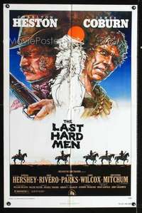 h313 LAST HARD MEN one-sheet movie poster '76 Charlton Heston, Coburn