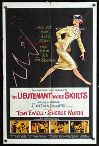 h321 LIEUTENANT WORE SKIRTS one-sheet movie poster '56 Sheree North