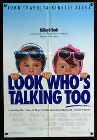 h331 LOOK WHO'S TALKING TOO DS one-sheet movie poster '90 Travolta, Alley