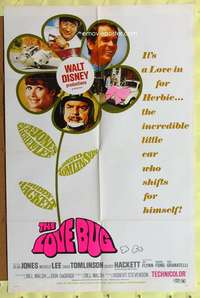 h333 LOVE BUG one-sheet movie poster '69 Disney, Volkswagen Beetle Herbie!