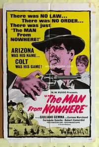 h346 MAN FROM NOWHERE one-sheet movie poster '68 Colt was his game!