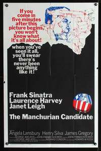 h350 MANCHURIAN CANDIDATE one-sheet movie poster '62 Frank Sinatra