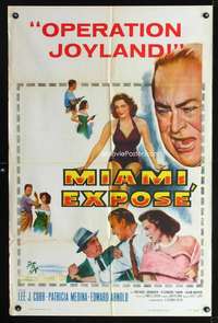 h356 MIAMI EXPOSE one-sheet movie poster '56 Lee J. Cobb, Medina, Florida