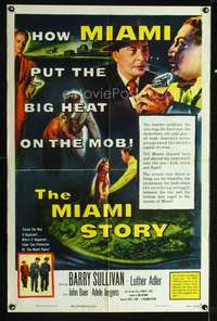 h357 MIAMI STORY one-sheet movie poster '54 Florida Mob, Barry Sullivan