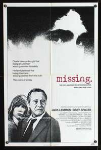 h362 MISSING one-sheet movie poster '82 Jack Lemmon, Sissy Spacek