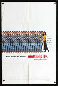 h374 MULTIPLICITY ds one-sheet movie poster '96 many Michael Keatons!