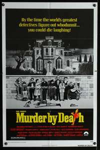 h376 MURDER BY DEATH one-sheet movie poster '76 Charles Addams artwork!