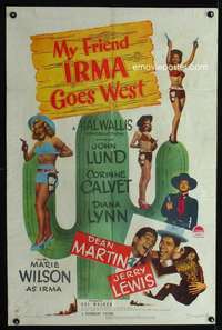 h381 MY FRIEND IRMA GOES WEST one-sheet movie poster '50 Martin & Lewis!