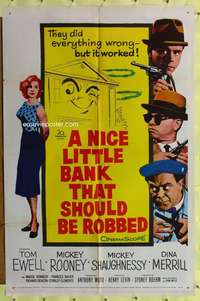 h388 NICE LITTLE BANK THAT SHOULD BE ROBBED one-sheet movie poster '58