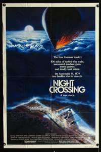 h389 NIGHT CROSSING one-sheet movie poster '82 John Hurt, Gary Meyer art!