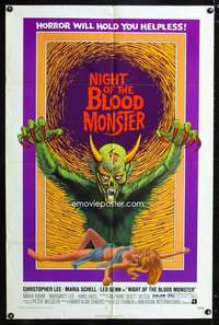h390 NIGHT OF THE BLOOD MONSTER one-sheet movie poster '72 Jess Franco