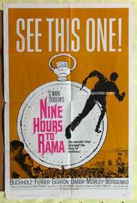 h395 NINE HOURS TO RAMA one-sheet movie poster '63 Horst Buchholz