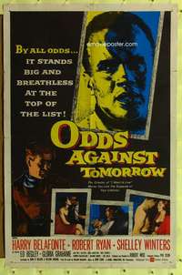 h405 ODDS AGAINST TOMORROW one-sheet movie poster '59 Harry Belafonte, Wise