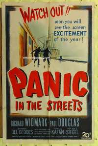 h415 PANIC IN THE STREETS one-sheet movie poster '50 Elia Kazan, Widmark