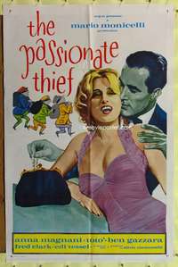 h418 PASSIONATE THIEF one-sheet movie poster '60s Anna Magnani, Ben Gazzara
