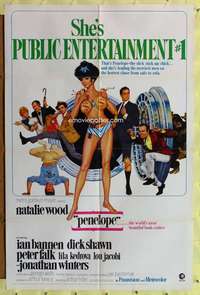 h419 PENELOPE one-sheet movie poster '66 sexy artwork of Natalie Wood!