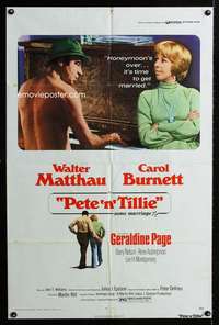 h422 PETE 'N' TILLIE one-sheet movie poster '73 Walter Matthau, Burnett
