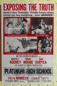 h427 PLATINUM HIGH SCHOOL one-sheet movie poster '60 Terry Moore, Rooney