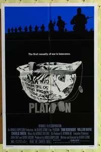 h428 PLATOON one-sheet movie poster '86 Oliver Stone, Charlie Sheen