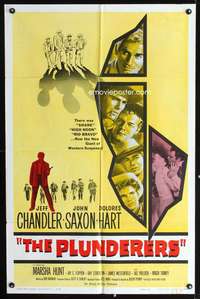 h430 PLUNDERERS one-sheet movie poster '60 Jeff Chandler, John Saxon