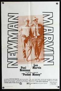h431 POCKET MONEY one-sheet movie poster '72 Paul Newman, Lee Marvin