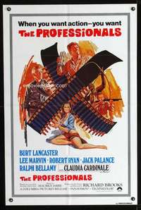 h437 PROFESSIONALS one-sheet movie poster R79 Burt Lancaster, Terpning art!